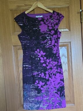 Purple Floral Sheath Dress - Unbranded